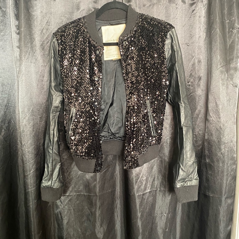 Sequined bomber jacket